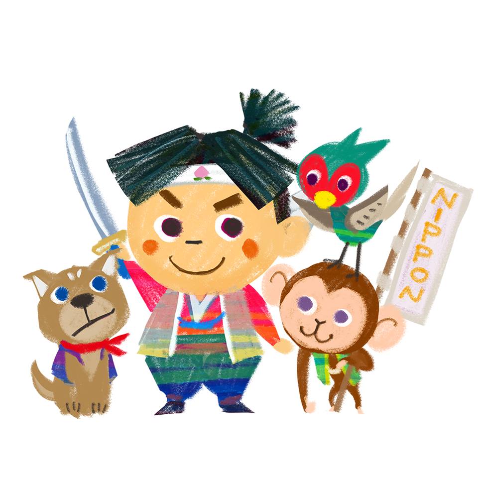 デザイナーマイキー 桃太郎の絵本の挿絵 デザイナーマイキー 桃太郎の絵本の挿絵