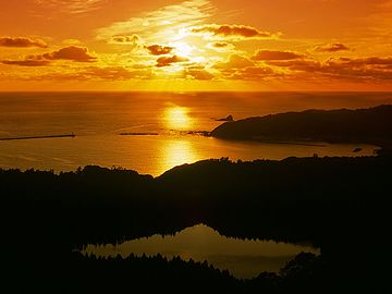 入道崎の夕日