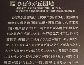 この展示のモデルは、『ひばりが丘団地』だそうです
