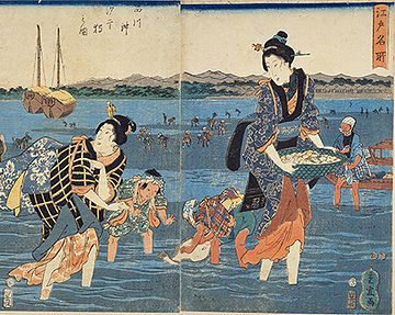 『品川沖汐干狩之図(歌川広重)』