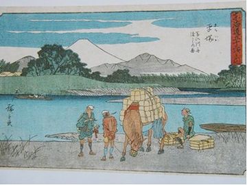 『馬入川舟渡しの図』。江戸時代はもちろん、幕府が橋を架けさせなかったのです