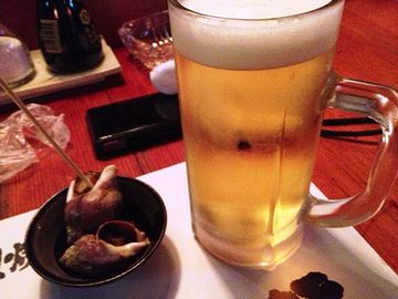 最初は、『生ビール』を頼みました