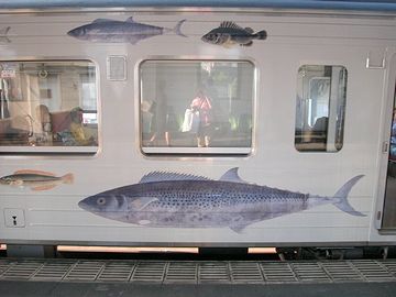 JR四国を走るお魚列車(魚が乗ってるわけではありません)