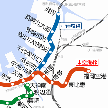 福岡市・地下鉄路線図