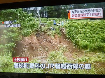 大雨が降ると遅れたり運休したりします