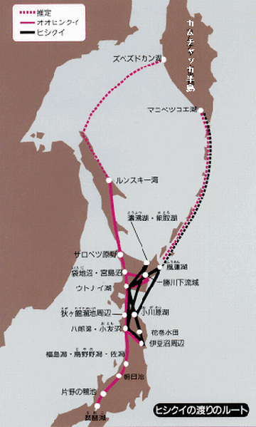 樺太や千島列島を経由