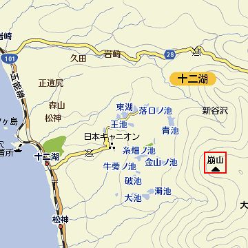 東側の崩山から眺めると……