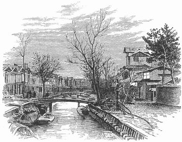 明治11(1878)年の新潟市街(女性紀行作家イザベラ・バードの直筆スケッチ)