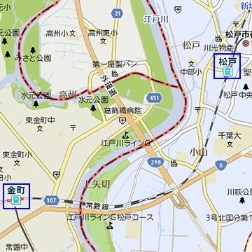 常磐線では、葛飾区の『金町駅』の次