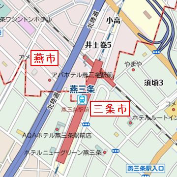 縦の線路が上越新幹線。斜めに交わってるのは、弥彦線です。