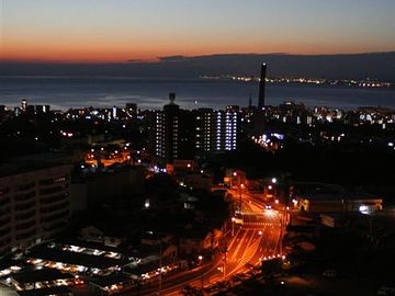 棚湯から見た別府の夜景