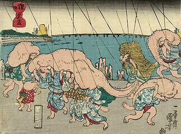 『狸の夕立』歌川国芳