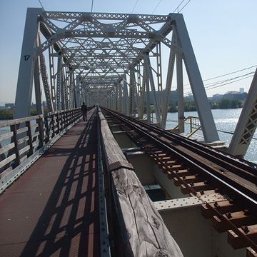 淀川にかかる「赤川鉄橋」