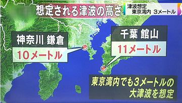 館山や鎌倉は、10メートルを超える津波に襲われる
