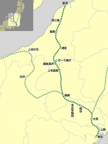 上越新幹線路線図