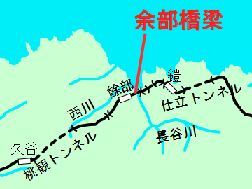 『鎧(よろい)駅』まで、橋の上を歩いて行かなきゃならなかったんです