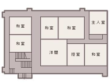 洋間はここだけで、あとはみんな和室です