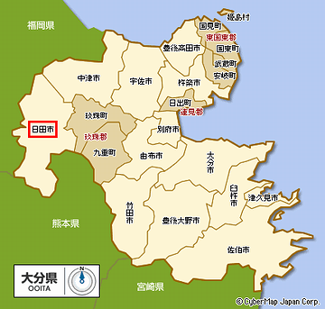 日田市の位置