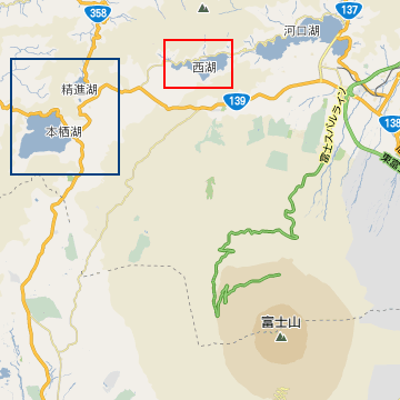 西湖と、本栖湖、精進湖は、水中で繋がっている