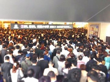 台風の日の『武蔵小杉駅』