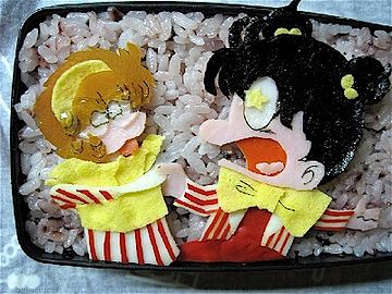 出た! 久々のキャラ弁。あさりちゃん弁当です。