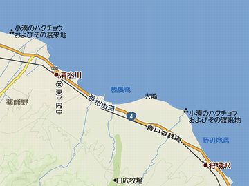 清水川駅からは、陸奥湾に沿って南に下ります