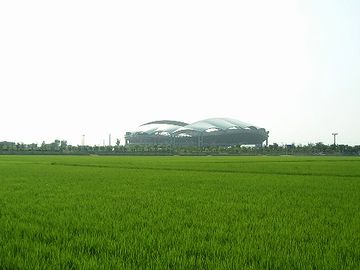 新潟スタジアムの周りは、田んぼだらけ