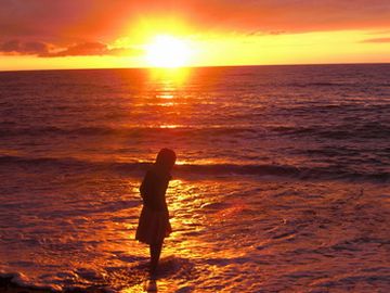 日本海ってのは、夕日が沈むからね