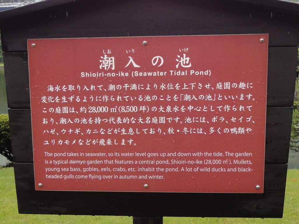「潮入りの池」説明書き