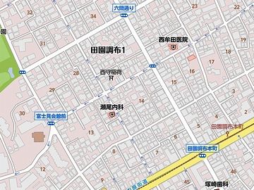 ここらの区画は碁盤目状