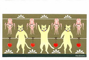 『ネコとスルメ』作:長谷祐史(ポストカード作家)
