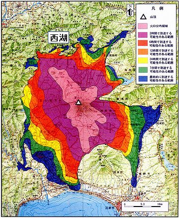 西湖は、富士山の噴火による堰止め湖