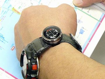 腕時計に付けられる方位磁石
