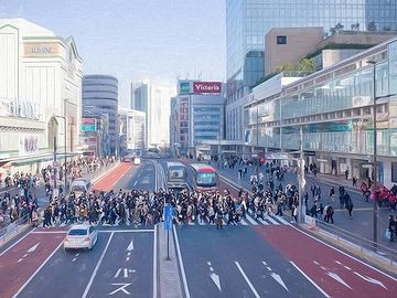 新宿駅南口横断歩道