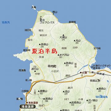 浅虫温泉の先で、夏泊半島を横断し……