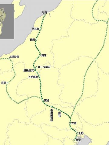 新潟から東京に南下することになります