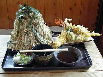 埼玉県久喜市「奥会津」の『海老・穴子 天ざる蕎麦(大盛り)』1,470円