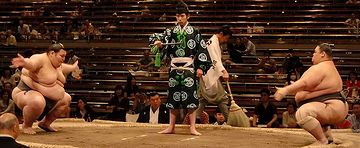 左の力士は、北の湖部屋の大露羅(おおろら)