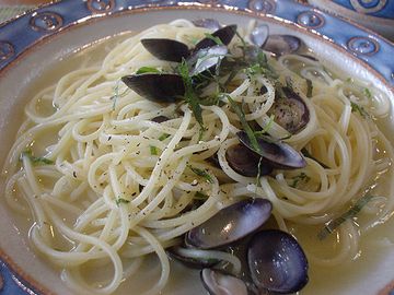 しじみスパゲティ。青しそ風味だそうです。
