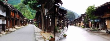 妻籠宿(左)・奈良井宿(右)