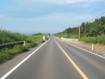 道路の左側に見えるのが、大湊線の線路だと思います