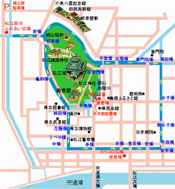 「ぐるっと松江堀川めぐり」経路図