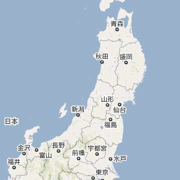 東北地方の地図