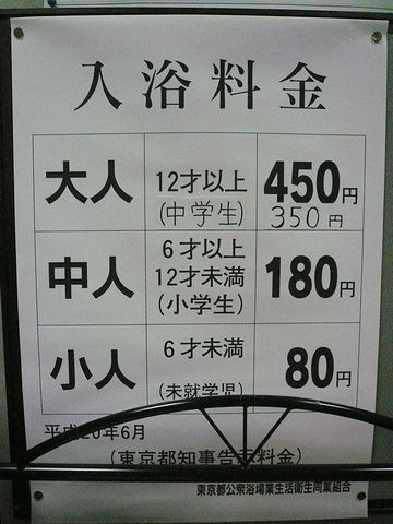 東京の銭湯より高いではないか