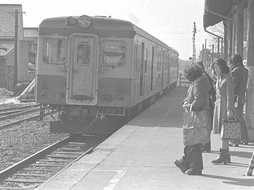 大畑線『田名部駅』。1976(昭和51)年早春。