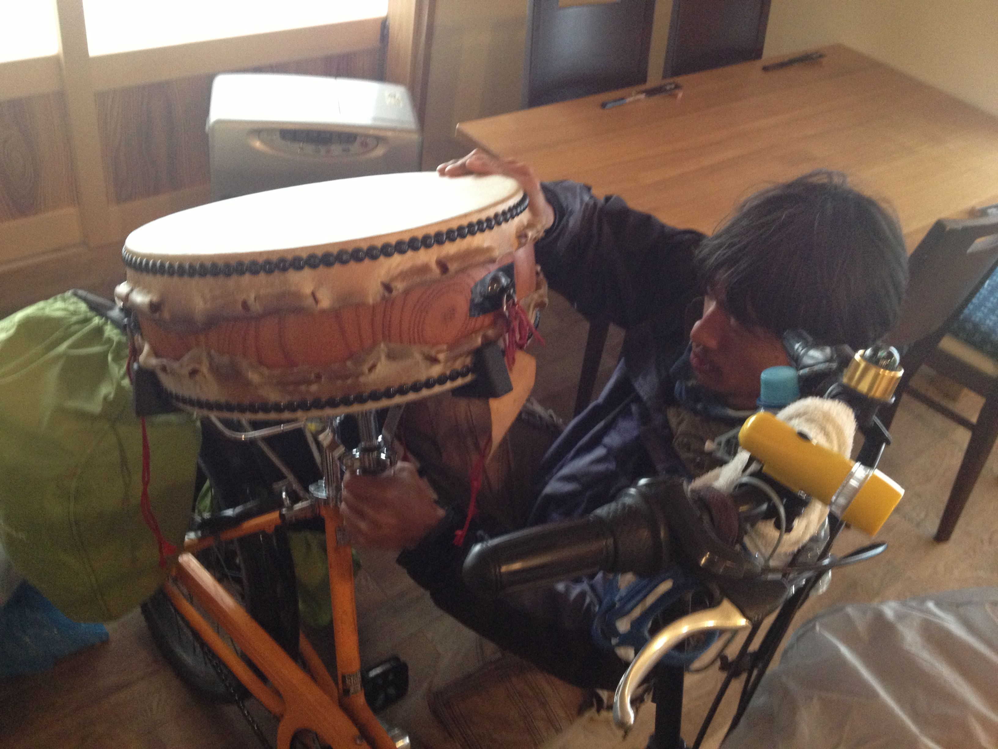 内子米屋 五郎保育園でチャリ太鼓 ちびっこ和太鼓サークル 和奏 わかな