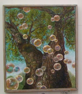 絵画　アクリル絵　額縁　ボード　シャボン玉 絵画 アクリル絵 額縁 ボード シャボン玉 （いわさきちひろ