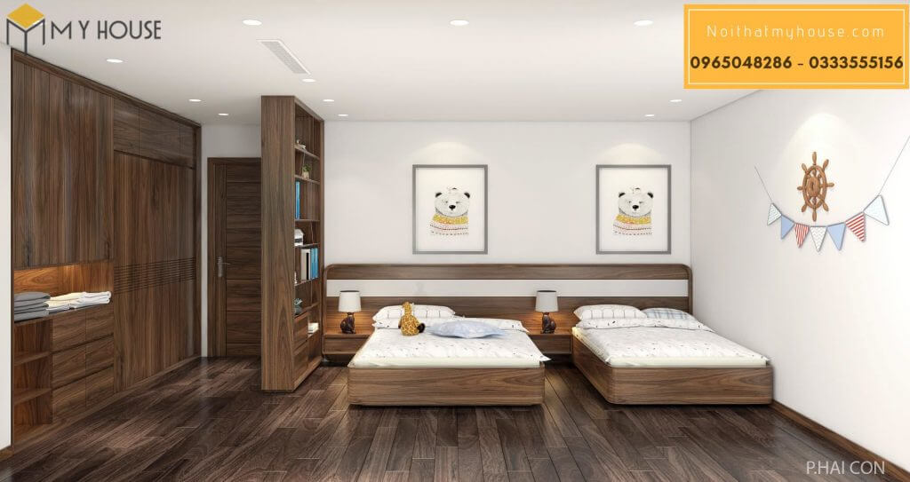 Tab đầu giường gỗ óc chó