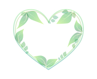 葉っぱのハートフレームライトグリーン