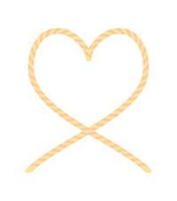 しましま紐のハートフレームイエロー